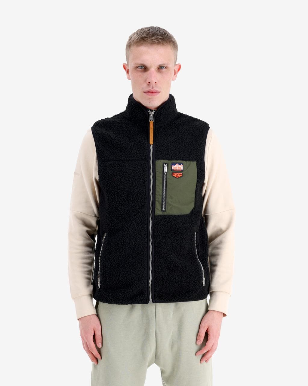 Gilet en polaire rétro vintage Superdry noir vert - S