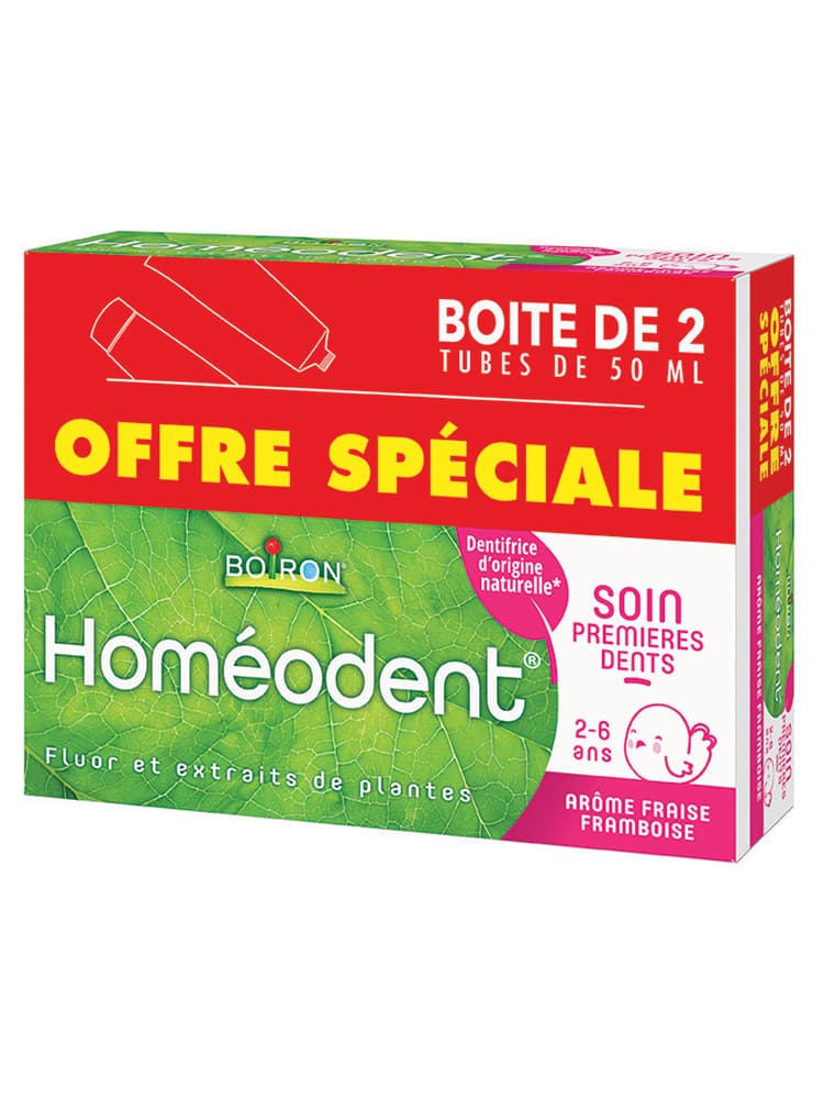 Boiron Homéodent Dentifrice Premières Dents 2-6 ans Lot de 2 x 50 ml